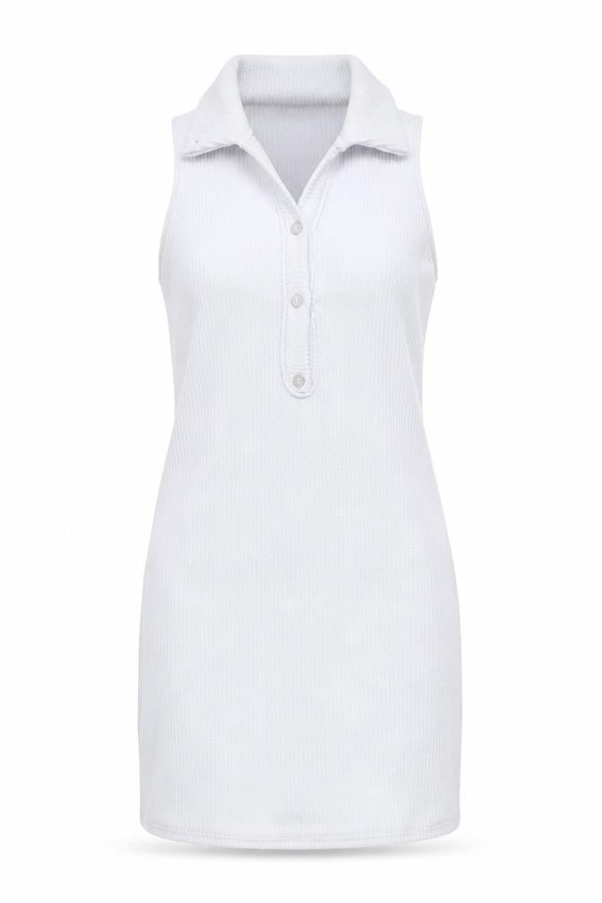 PRETTYLITTLETHING Womens White Polyester Mini Size 10 Collared Pullover - Backless