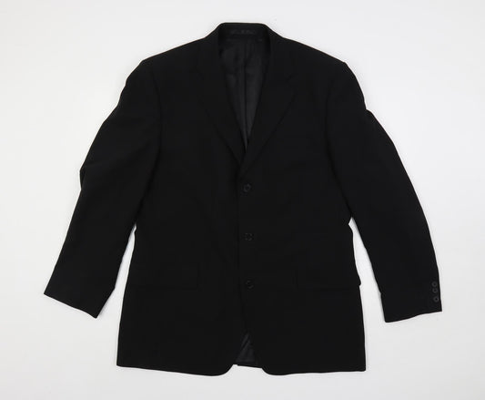 k j Mens Black Polyester Jacket Suit Jacket Size 42 Regular