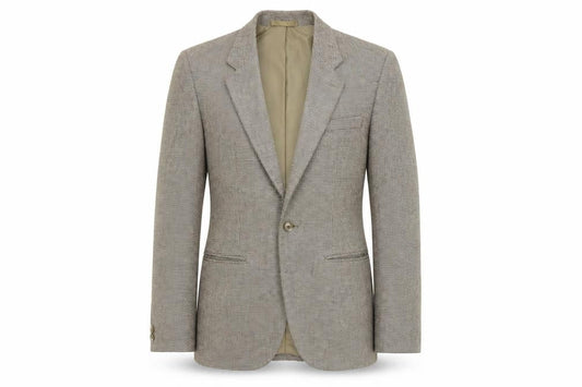 Stefan Mens Beige Geometric Polyester Jacket Blazer Size 36 Regular