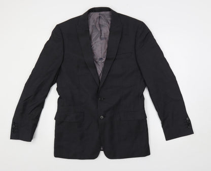 Additional front view of Autograph men’s grey wool jacket suit jacket, size 38, regular