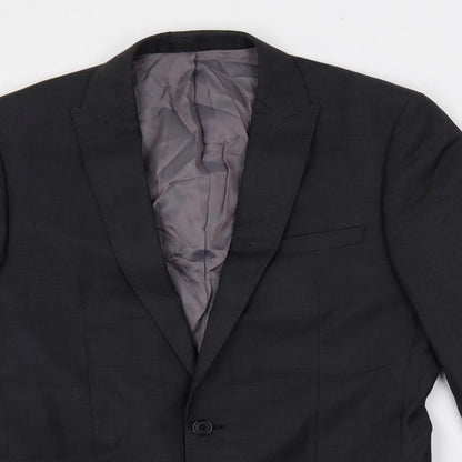 Close-up detail of Autograph men’s grey wool jacket suit jacket, size 38, regular