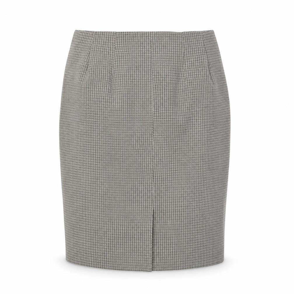 Marks & Spencer Womens Beige Geometric Polyester Straight & Pencil Skirt Size 16 Button - Lined