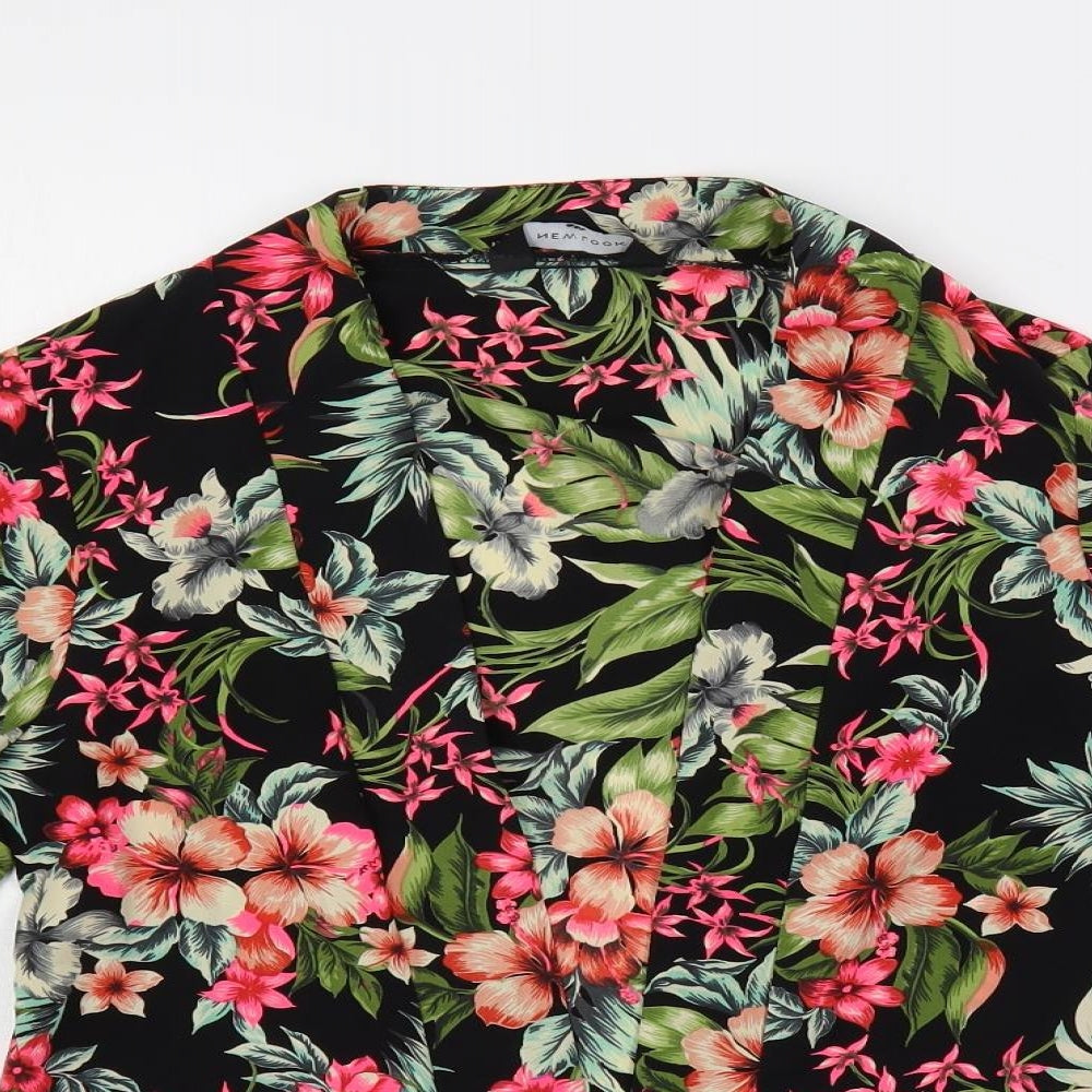 New Look Womens Multicoloured Floral Polyester Kimono Blouse Size 10 V-Neck - Open