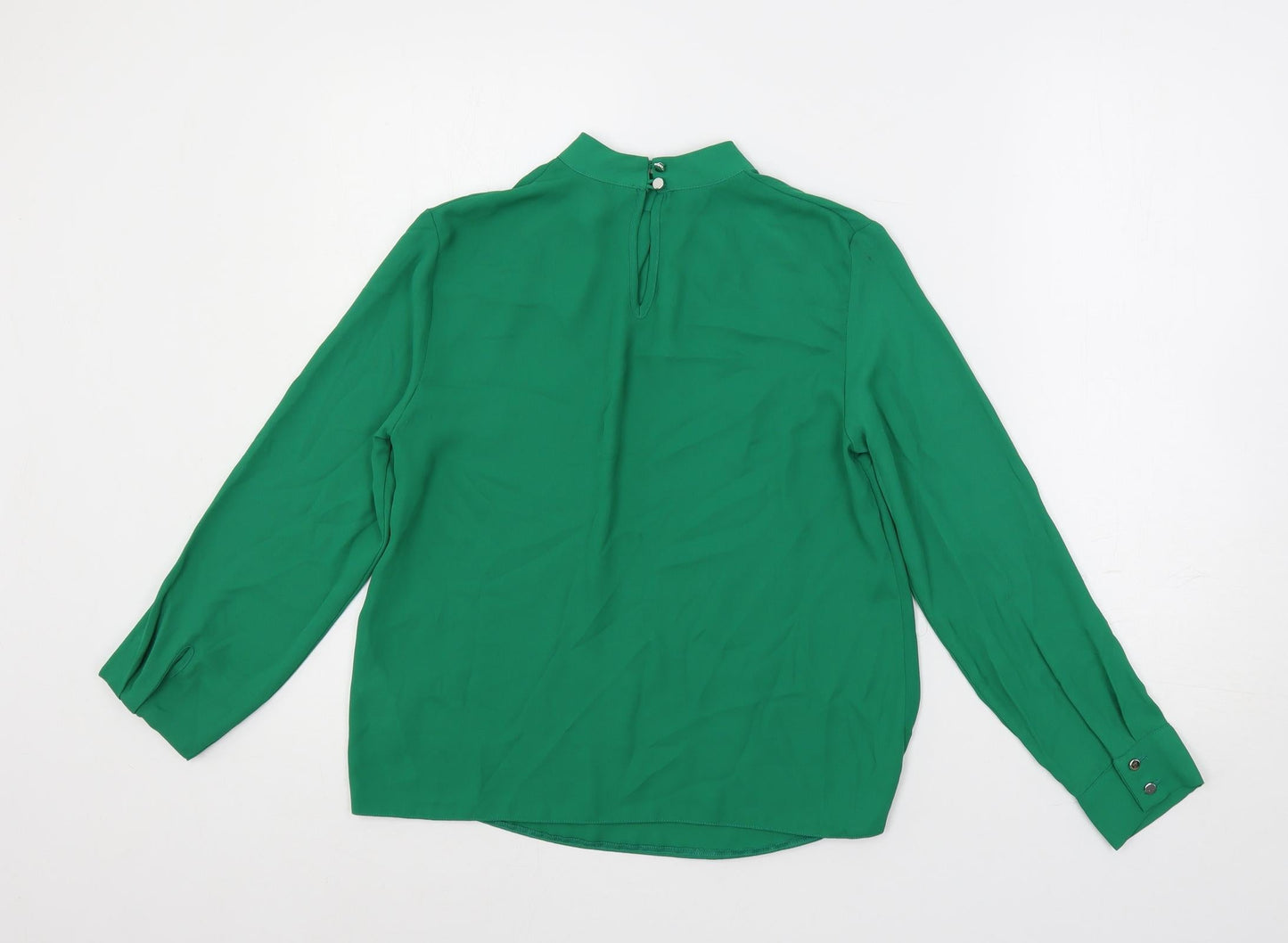 Dorothy Perkins Womens Green Polyester Basic Blouse Size 4 Mock Neck - Neckline Detail