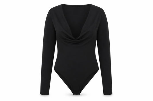 H&M Womens Black Polyester Bodysuit One-Piece Size S Snap