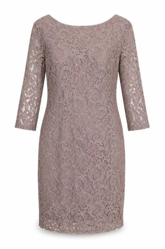 Roman Womens Pink Cotton Pencil Dress Size 12 Boat Neck Zip - Lined