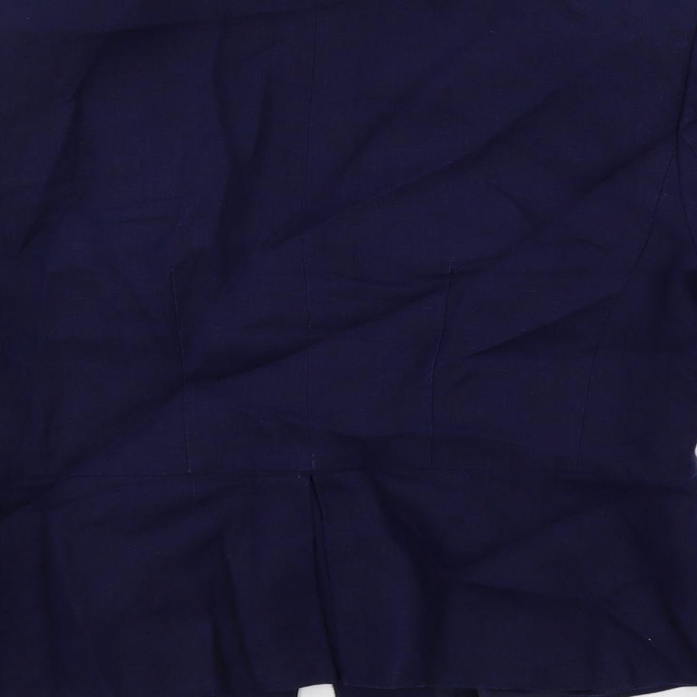Per Una Womens Blue Jacket Blazer Size 10 Button