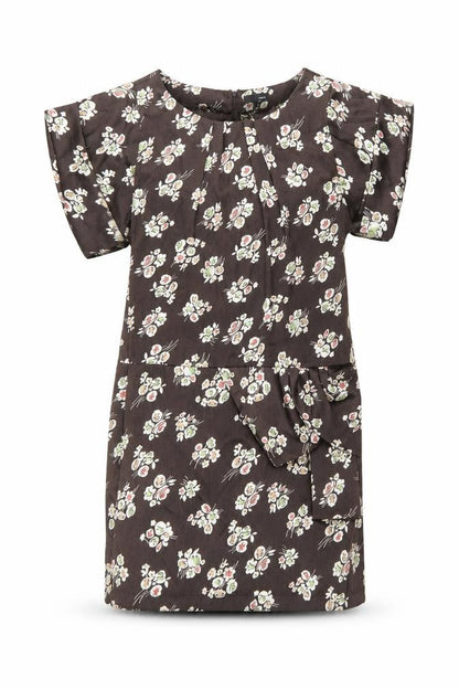 Next Womens Brown Floral Polyester Shift Size 12 Boat Neck Zip