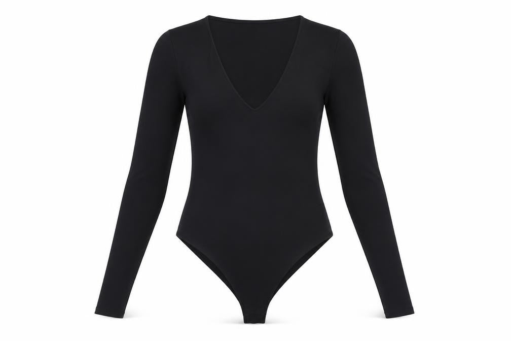 PRETTYLITTLETHING Womens Black Polyester Bodysuit One-Piece Size 8 Snap