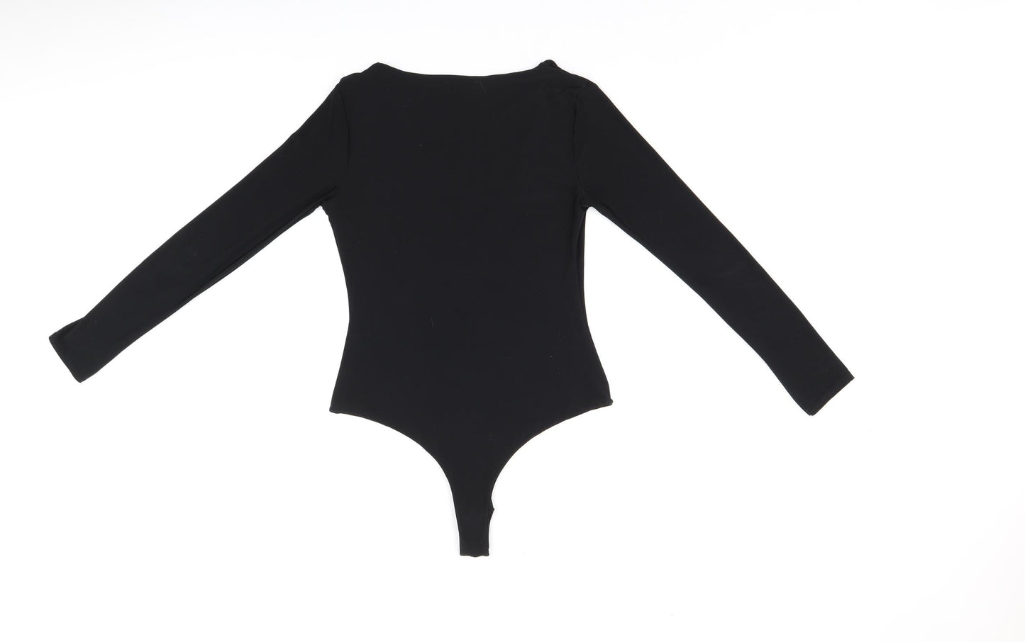 PRETTYLITTLETHING Womens Black Polyester Bodysuit One-Piece Size 8 Snap
