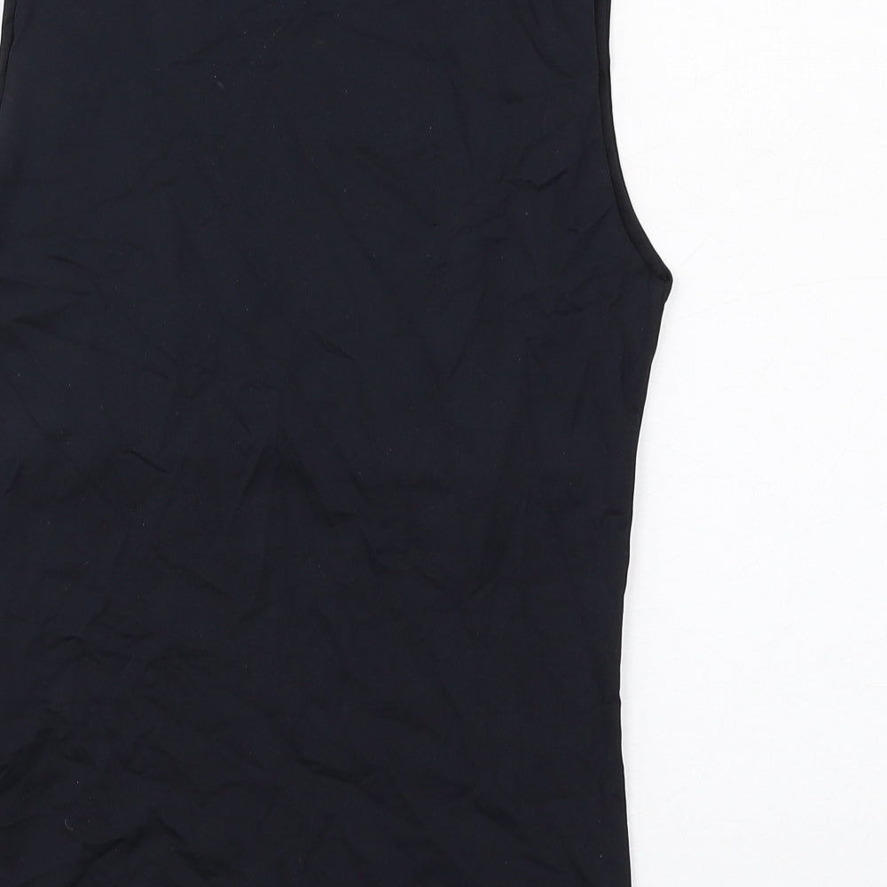 Zara Womens Black Polyamide Basic Tank Size M Scoop Neck