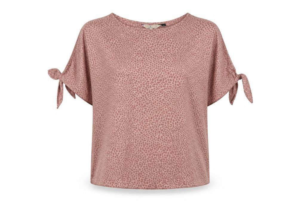 Dorothy Perkins Womens Brown Geometric Polyester Basic T-Shirt Size 14 Round Neck