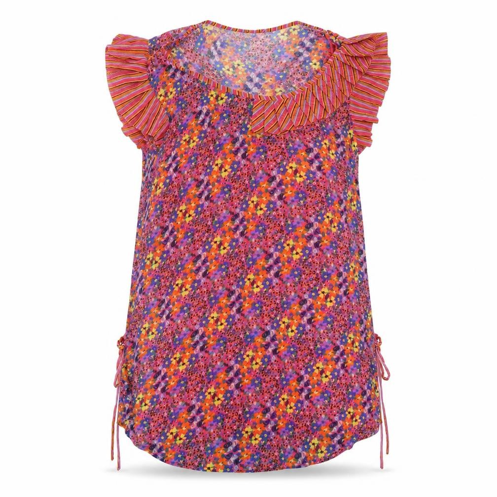 NEXT Womens Multicoloured Geometric Polyester Basic T-Shirt Size 10 Scoop Neck