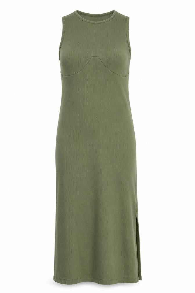 PRETTYLITTLETHING Womens Green Cotton Bodycon Size 14 Round Neck Pullover