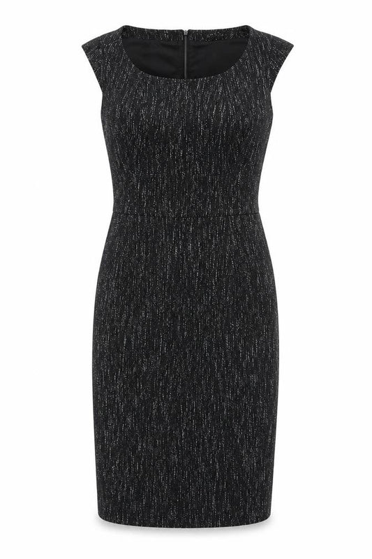 Principles Womens Black Cotton Pencil Dress Size 10 Round Neck Zip
