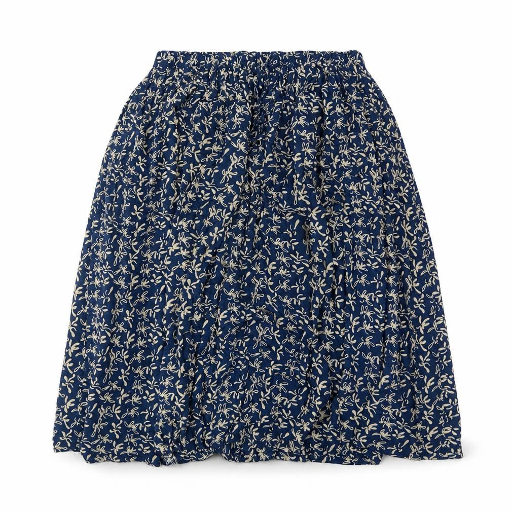 Orvis Womens Blue Geometric Viscose A-Line Skirt Size L Drawstring