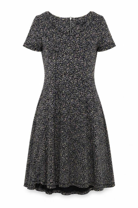 Next Womens Multicoloured Floral Viscose A-Line Size 6 Scoop Neck Zip