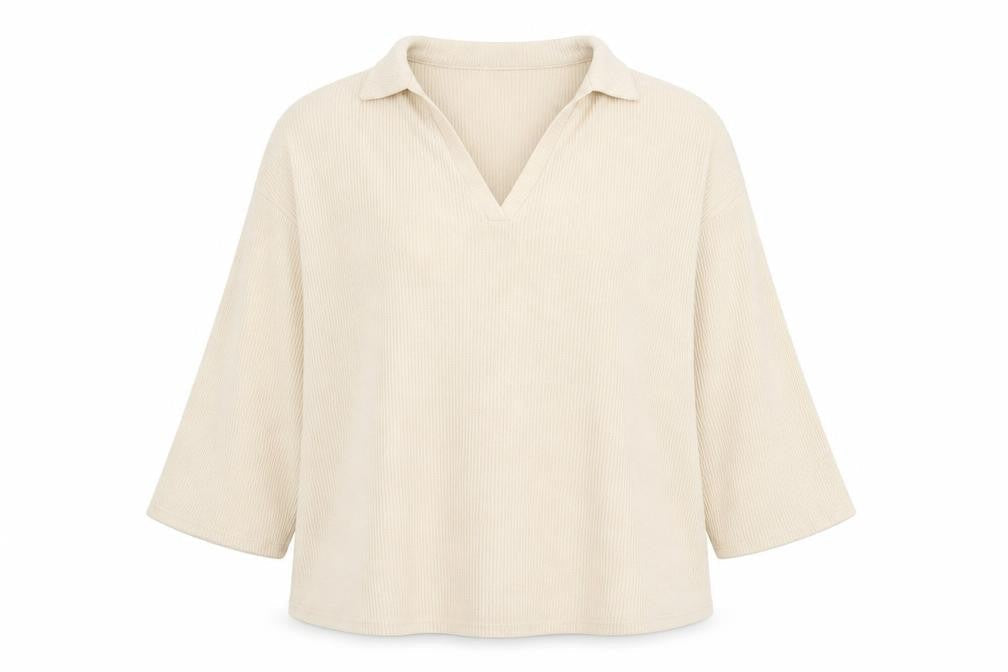 ASOS Womens Beige V-Neck Herringbone Polyester Pullover Jumper Size 12
