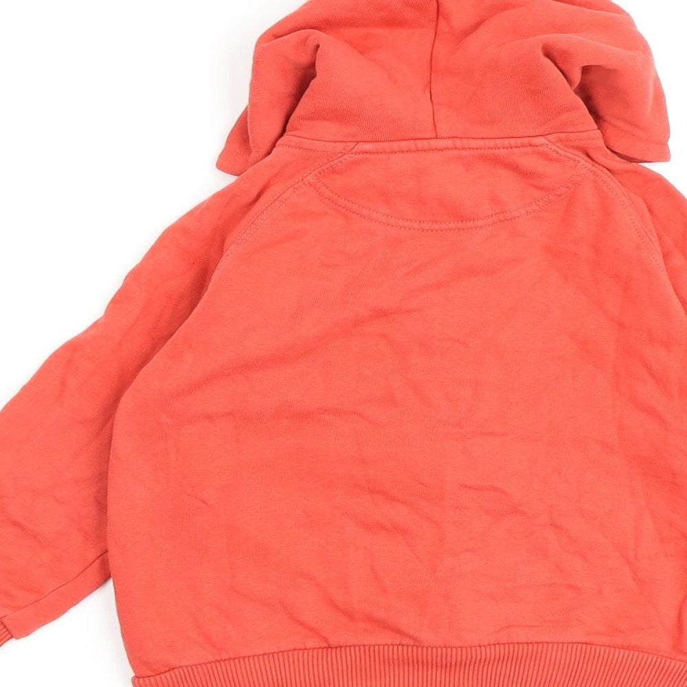 H&M Boys Red Cotton Full Zip Hoodie Size 2-3 Years Zip