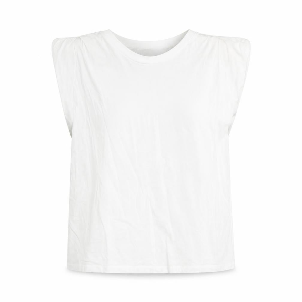 Monki Womens White 100% Cotton Basic Blouse Size XS Round Neck