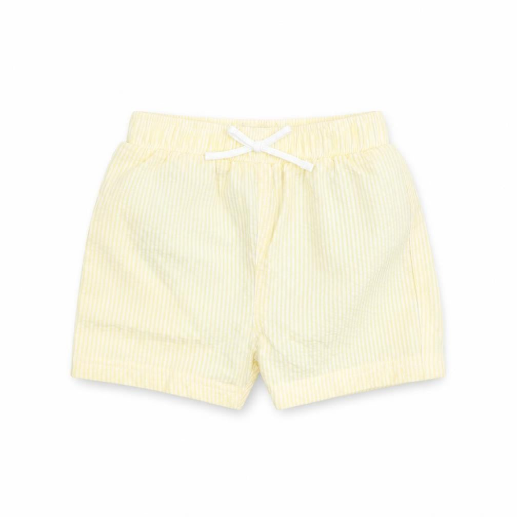 Marks & Spencer Baby Yellow Striped Cotton Cropped Jeans Size 9-12 Months Drawstring