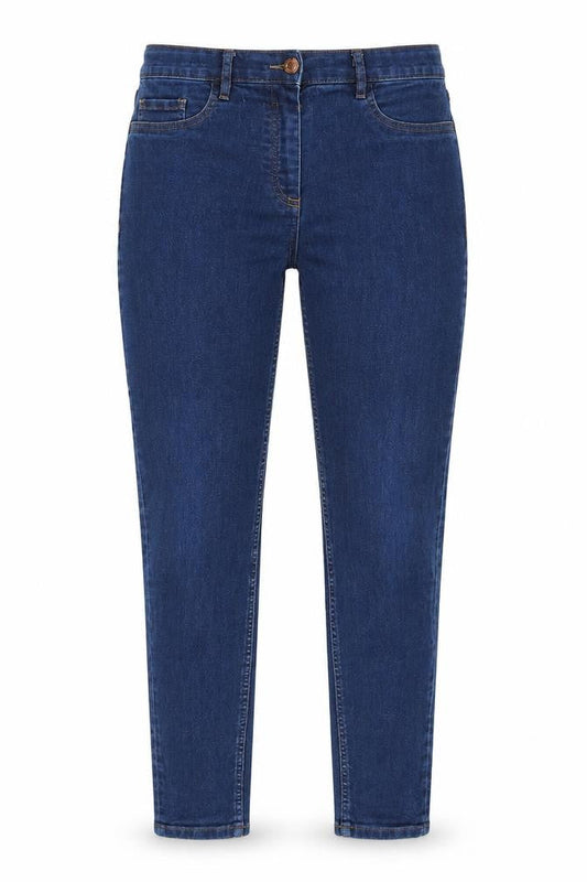Next Womens Blue Cotton Skinny Jeans Size 12 L29 in Regular Zip