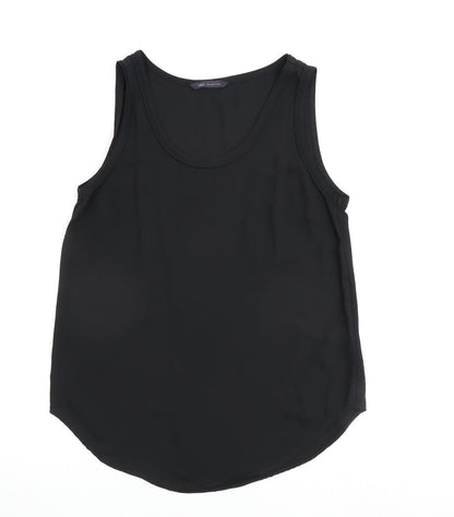 Marks & Spencer Womens Black Polyester Basic Tank Size 10 Round Neck