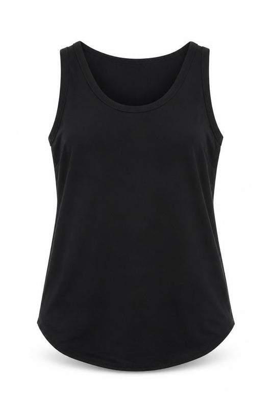 Marks and Spencer Womens Black Polyester Basic Tank Size 10 Round Neck