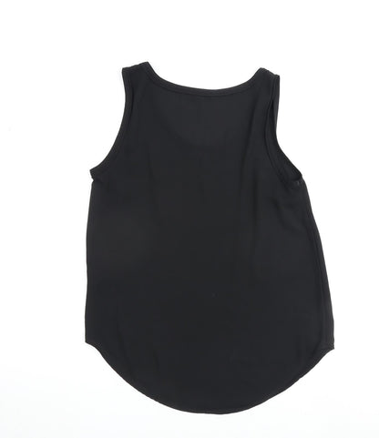 Marks & Spencer Womens Black Polyester Basic Tank Size 10 Round Neck