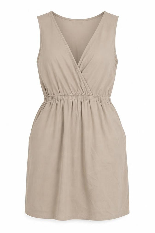 Glamorous Womens Beige Polyester A-Line Size 8 Round Neck Pullover