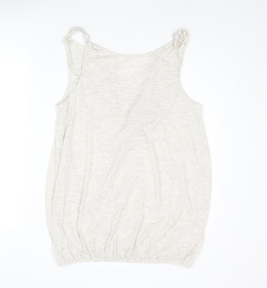 NEXT Womens Beige Polyester Camisole Blouse Size 10 Scoop Neck - Knot Strap Cowl Back