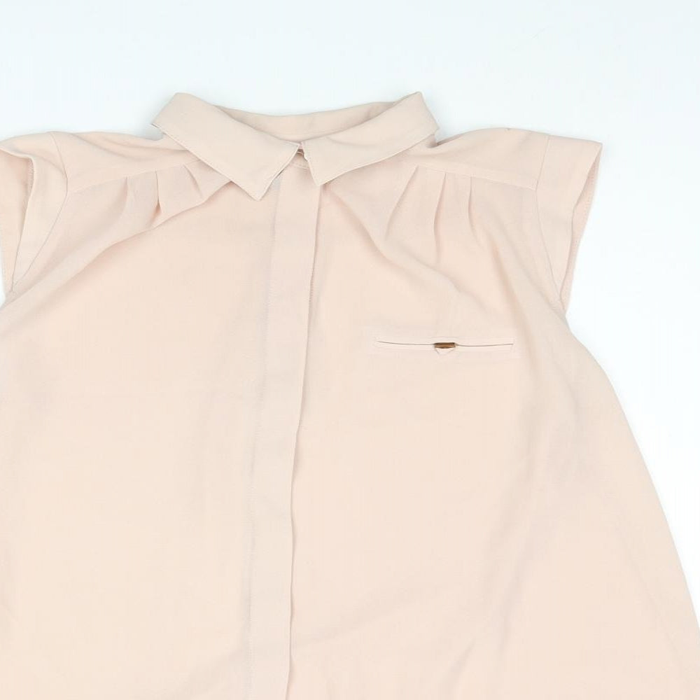 Dorothy Perkins Womens Pink Polyester Camisole Blouse Size 10 Collared