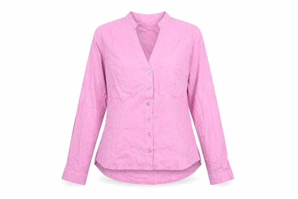 Sticky Fingers Womens Pink Polyester Basic Button-Up Size 10 V-Neck