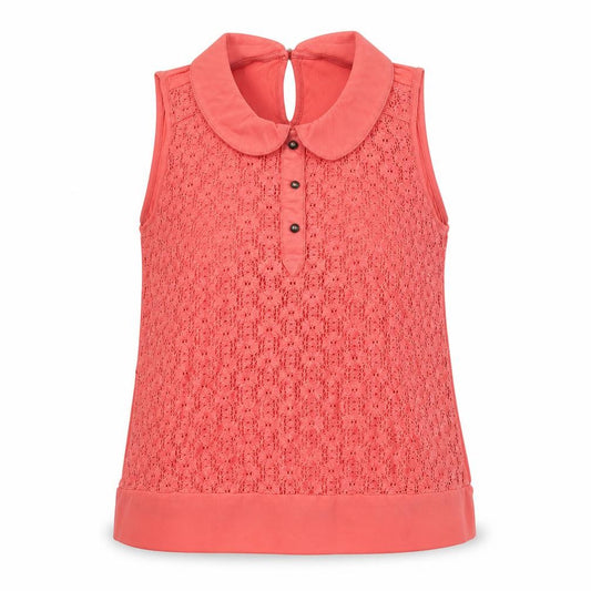 NEXT Womens Pink Cotton Camisole Blouse Size 12 Collared - Floral Lace Front