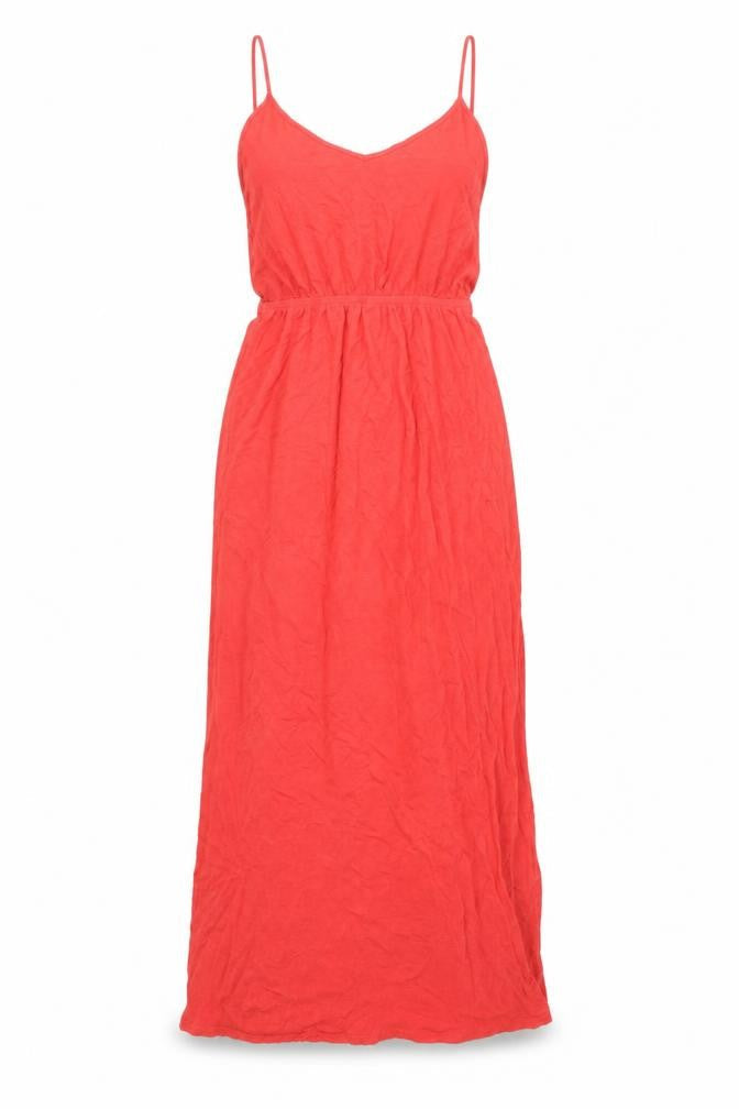 New Look Womens Red Viscose Maxi Size 10 V-Neck Pullover