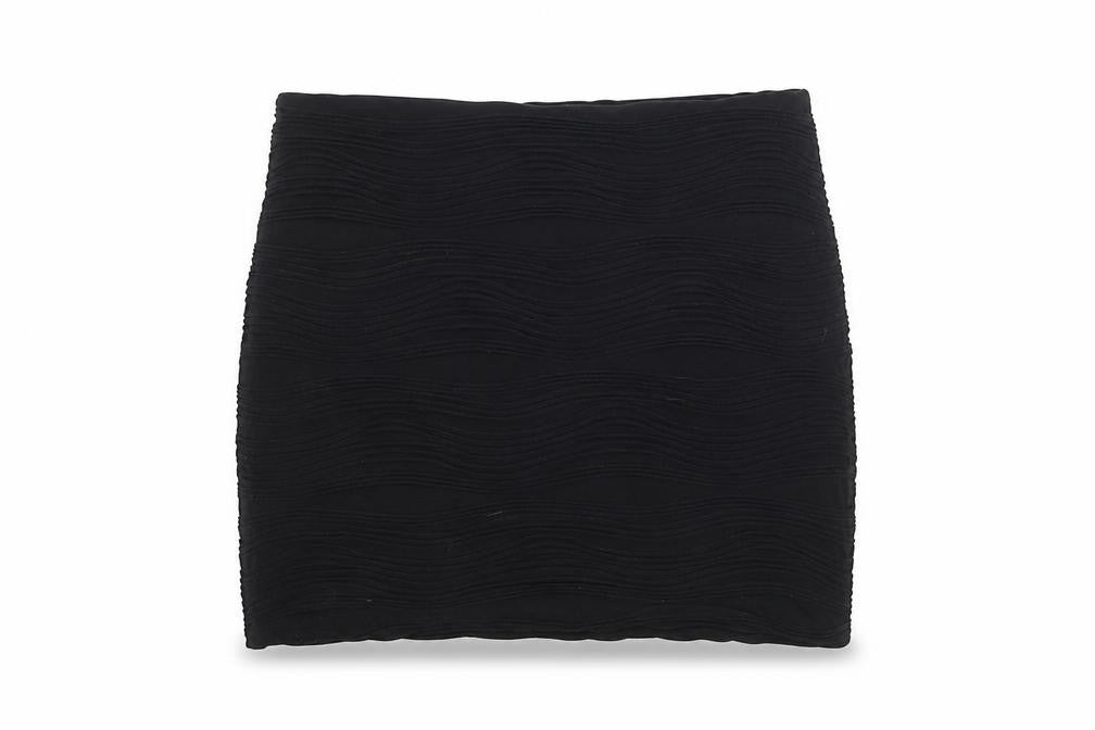 River Island Womens Black Polyester Bandage Skirt Size 10 - Wave Texture