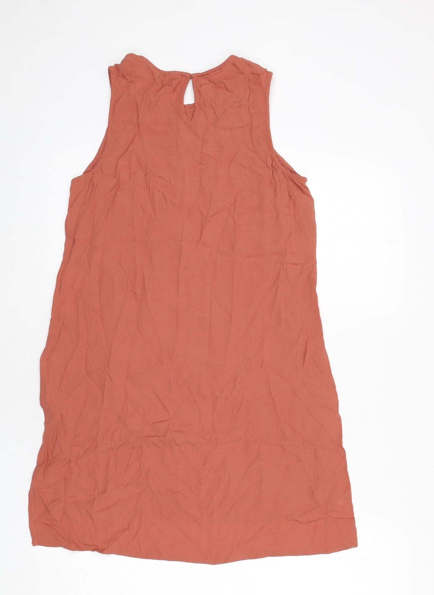 New Look Womens Pink Viscose Tunic Blouse Size 6 Round Neck