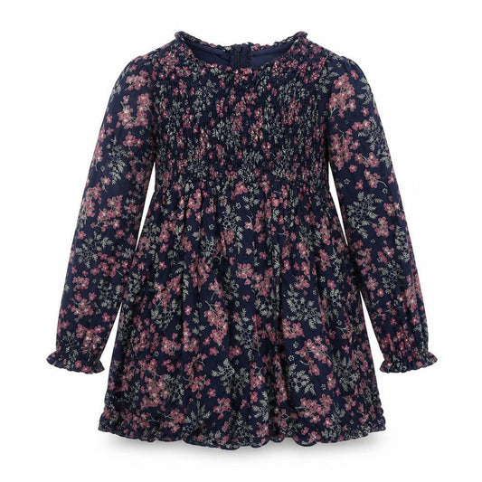 The Prairie Girls Blue Floral Viscose Fit & Flare Size 7 Years Round Neck Zip