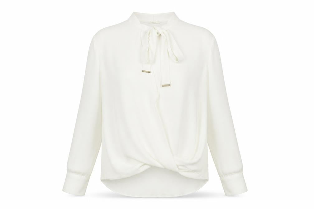 River Island Womens White Polyester Basic Blouse Size 8 V-Neck