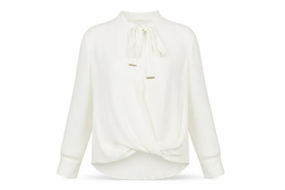 River Island Womens White Polyester Basic Blouse Size 8 V-Neck