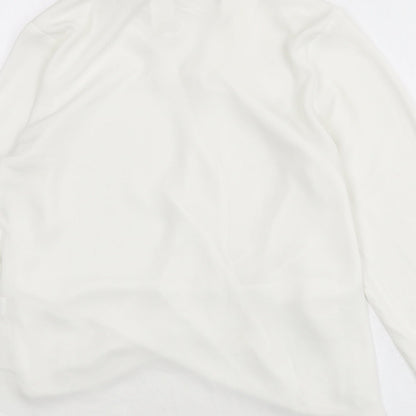 River Island Womens White Polyester Basic Blouse Size 8 V-Neck