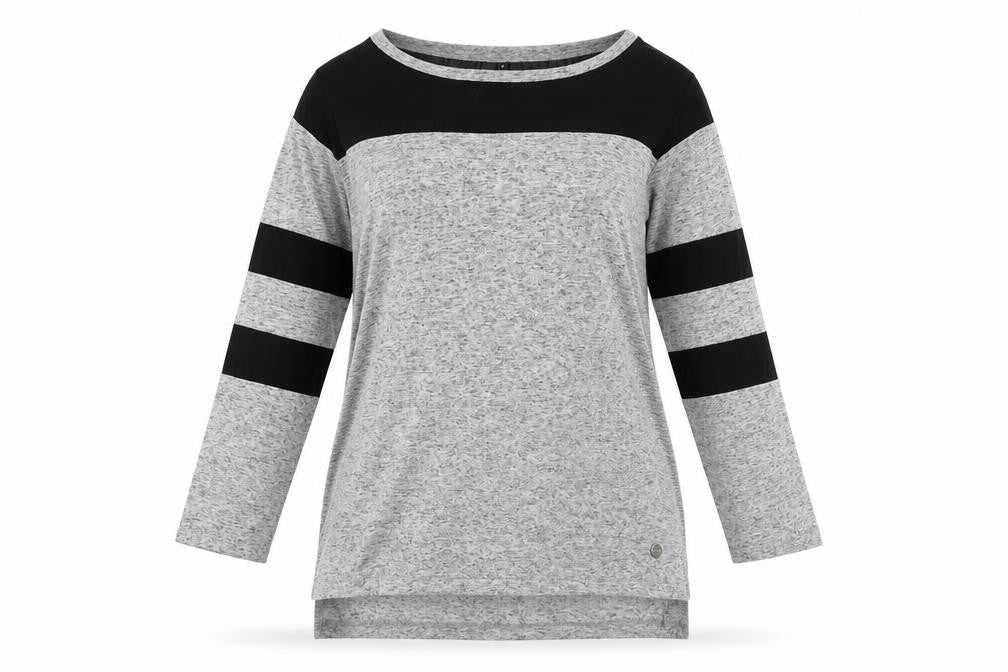 L.o.v Womens Grey Polyester Basic T-Shirt Size S Round Neck - Mesh Panels