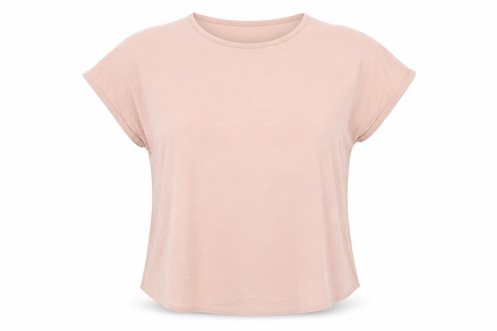 Nicole Collection Womens Pink Polyester Basic T-Shirt Size L Round Neck