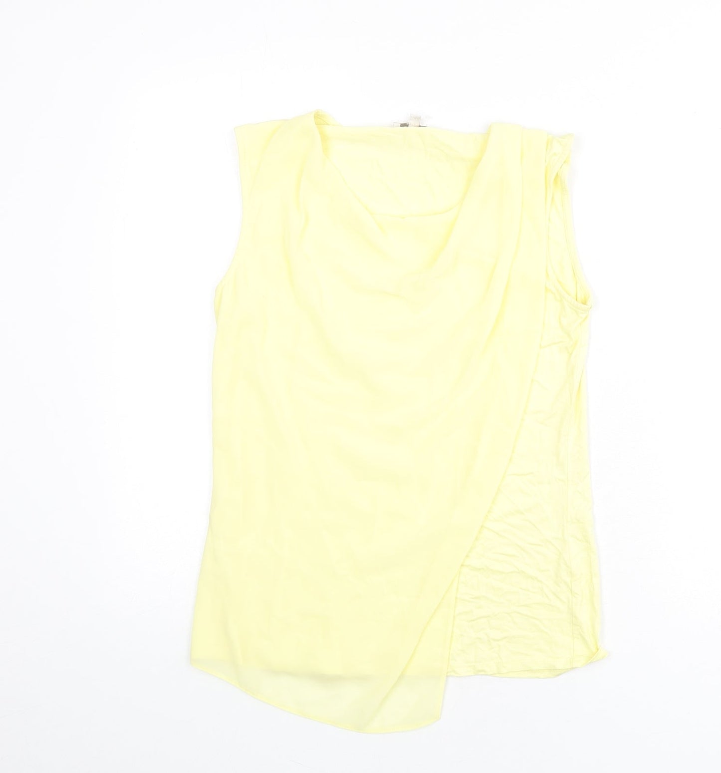 CC Womens Yellow Polyester Basic Tank Size 10 Round Neck