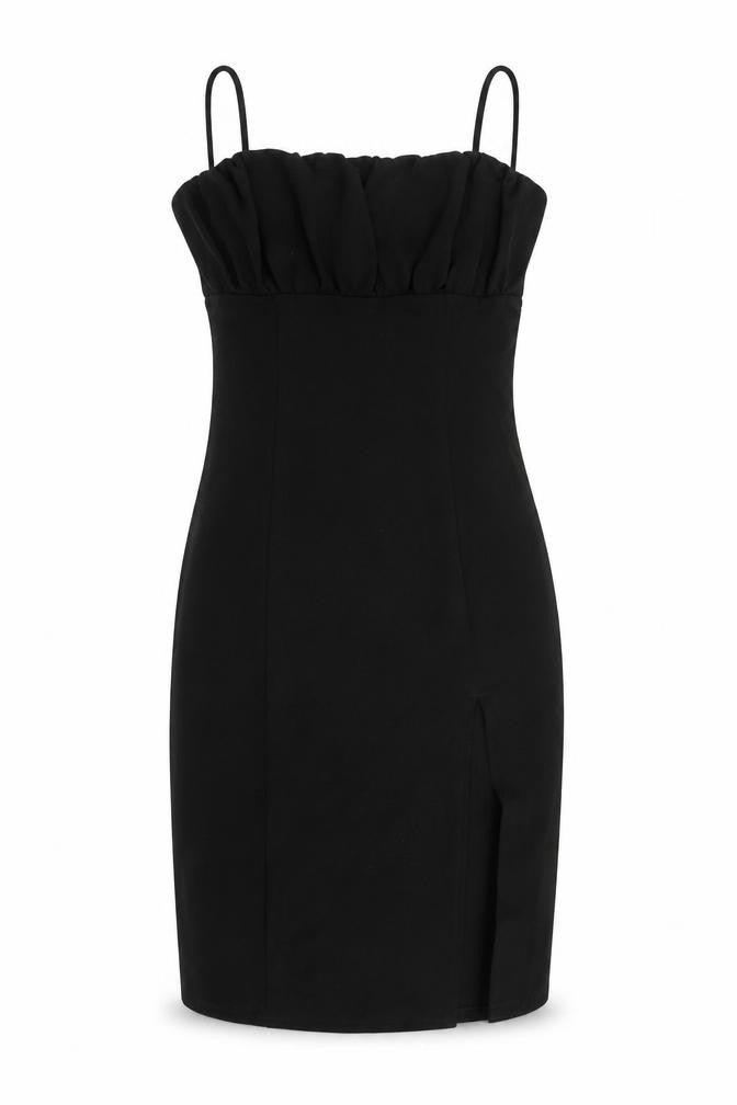 Divided by H&M Womens Black Polyester Bodycon Size L Square Neck Pullover - Slit