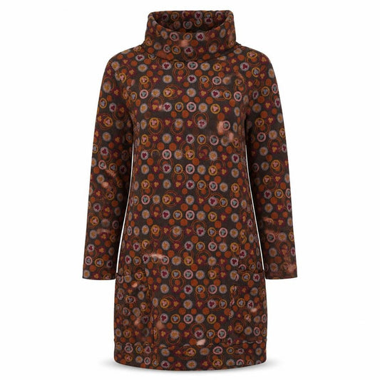 Ameri Womens Multicoloured Geometric Polyester Jumper Dress Size S High Neck Pullover