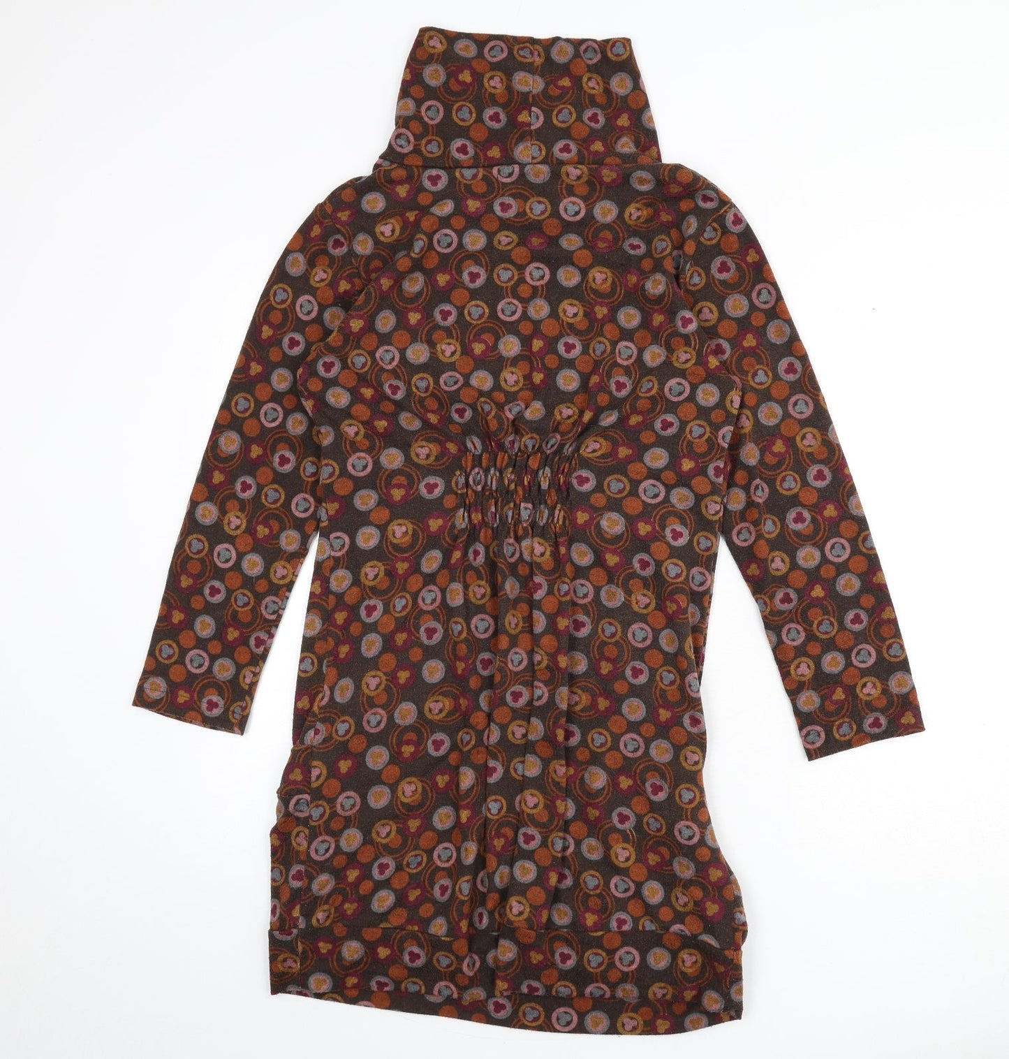 Ameri Womens Multicoloured Geometric Polyester Jumper Dress Size S High Neck Pullover