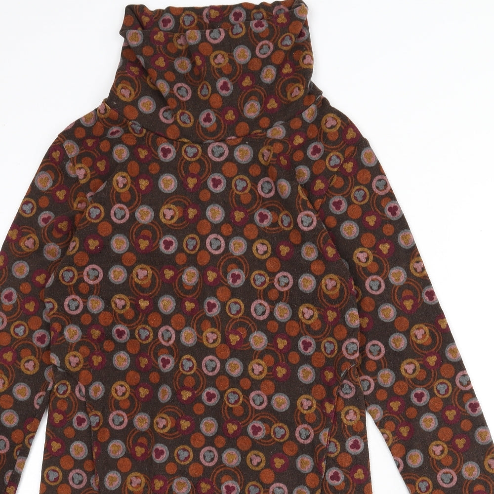 Ameri Womens Multicoloured Geometric Polyester Jumper Dress Size S High Neck Pullover