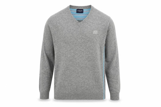 McGregor Mens Grey V-Neck Wool Pullover Jumper Size XL Long Sleeve