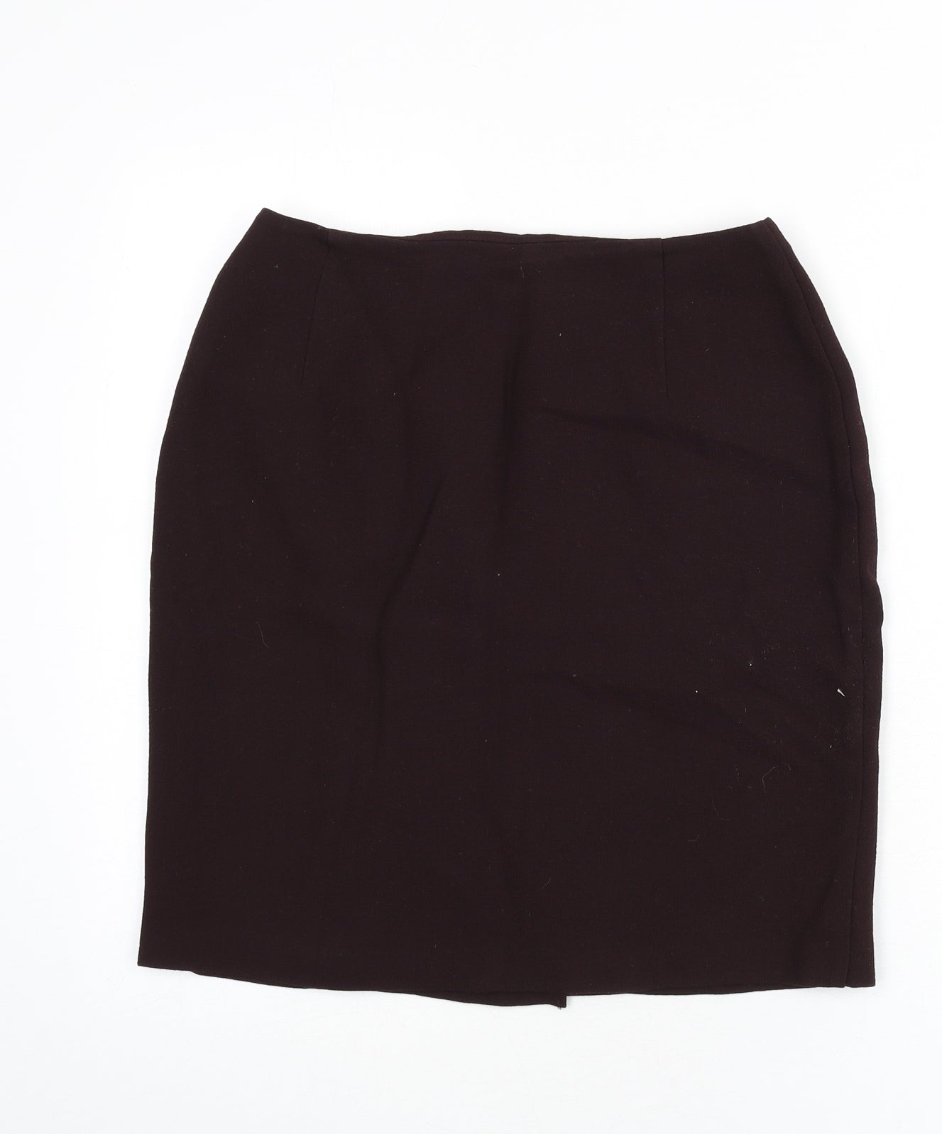 St Michael Womens Red Viscose Straight & Pencil Skirt Size 12 Zip - Slit